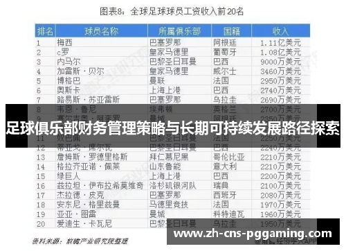 足球俱乐部财务管理策略与长期可持续发展路径探索